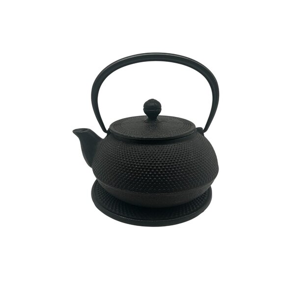 Cast Iron VTG Teapot with Handle & Hobnail Design Japanese Nambu Tekki Tetsubin - Picture 1 of 16